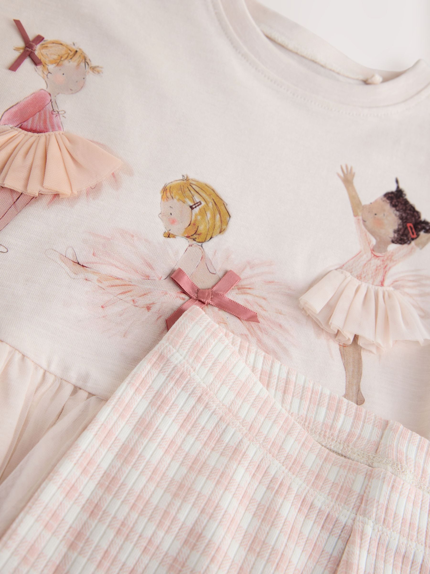 Pink Ballerina Short Sleeve Peplum T-Shirt and Leggings Set (3mths-7yrs)