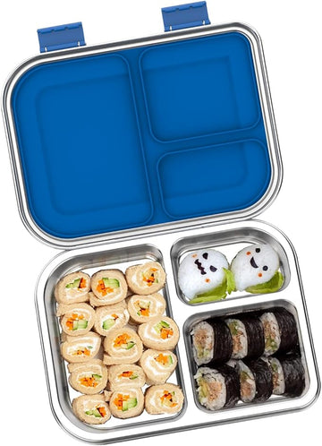 Stainless Steel Bento Box for Kids 1000ml - 3 Compartment Lunch Box for Adults, Leakproof Food Container, BPA-Free Metal Lunch Box with Silicone Seal, Eco-Friendly/Dishwasher Safe (Pink)
