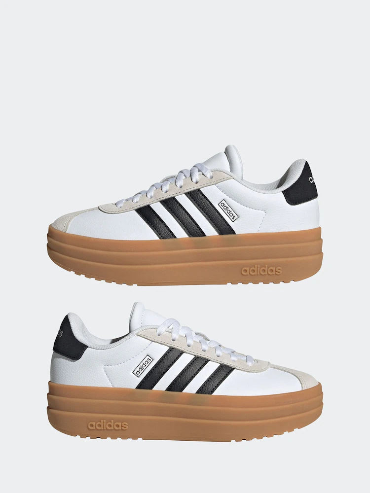 adidas White VL Court Bold Lace Junior Trainers