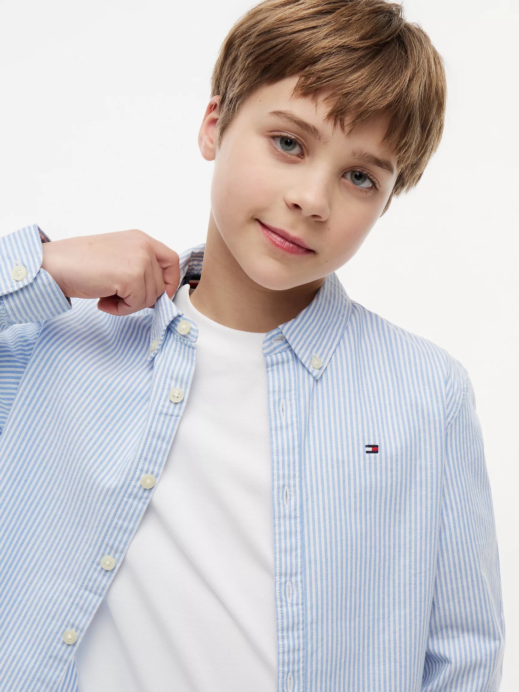 Kids' Striped Stretch Oxford Shirt