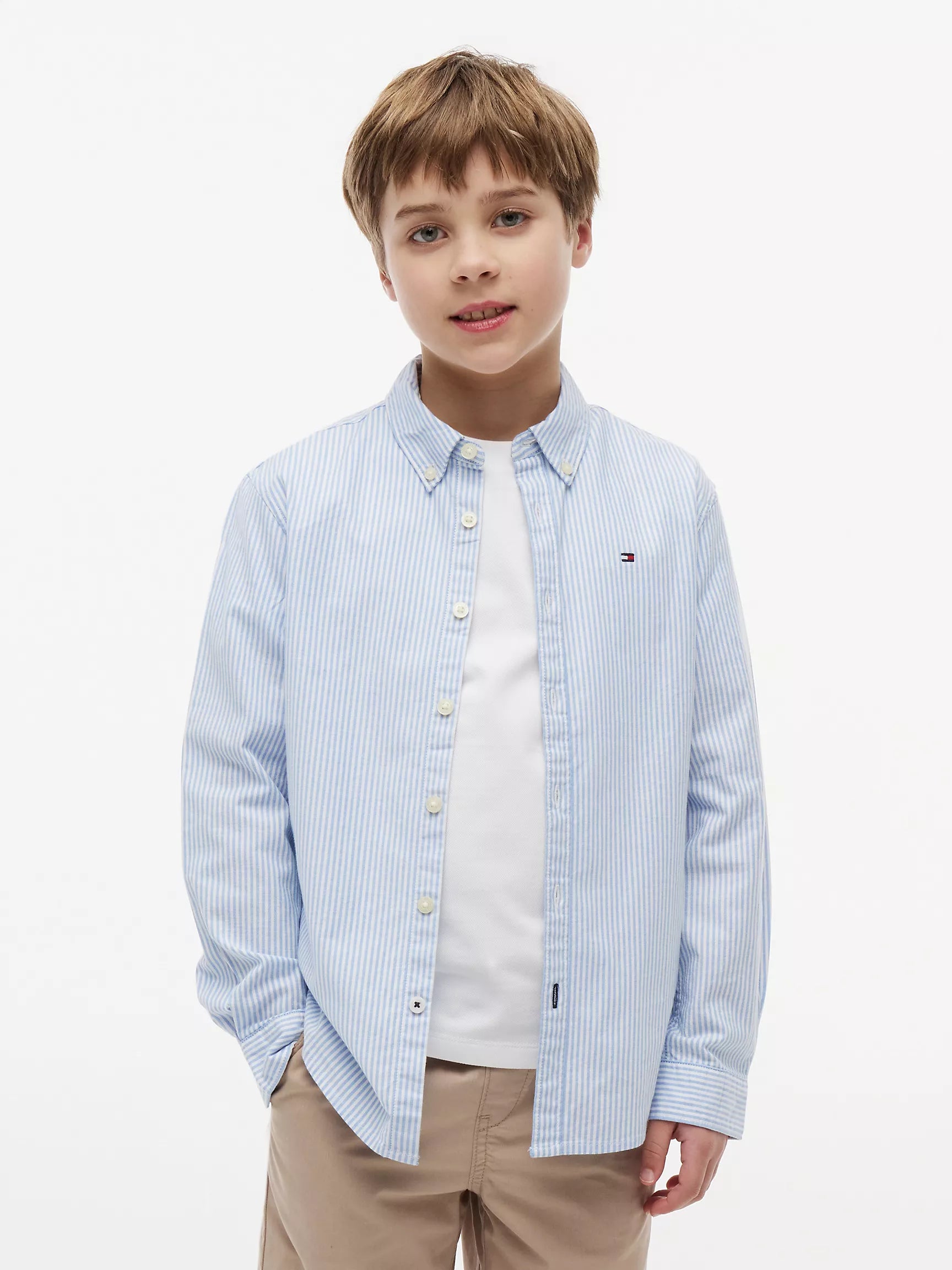Kids' Striped Stretch Oxford Shirt