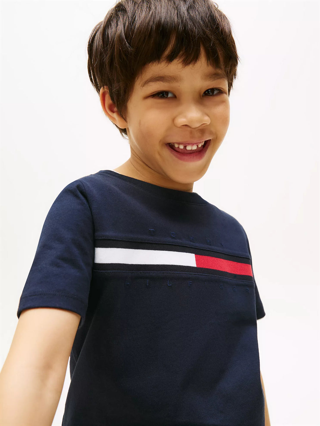 Tommy Hilfiger Kids Flag Stripe Logo Regenerative Cotton T-Shirt