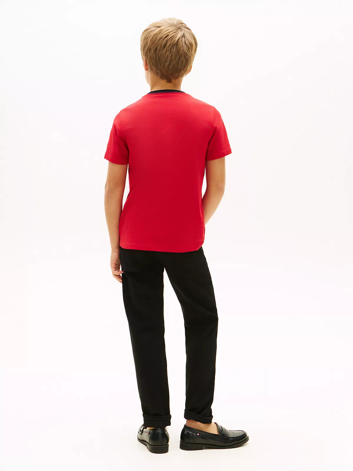 Tommy Hilfiger Boys Flag Stripe Logo Regenerative Cotton T-Shirt