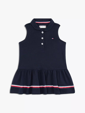 Girls Babies' Sleeveless Stretch Polo Dress Tommy Hilfiger
