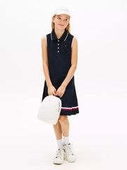 Girls  Sleeveless Pleated Polo Dress