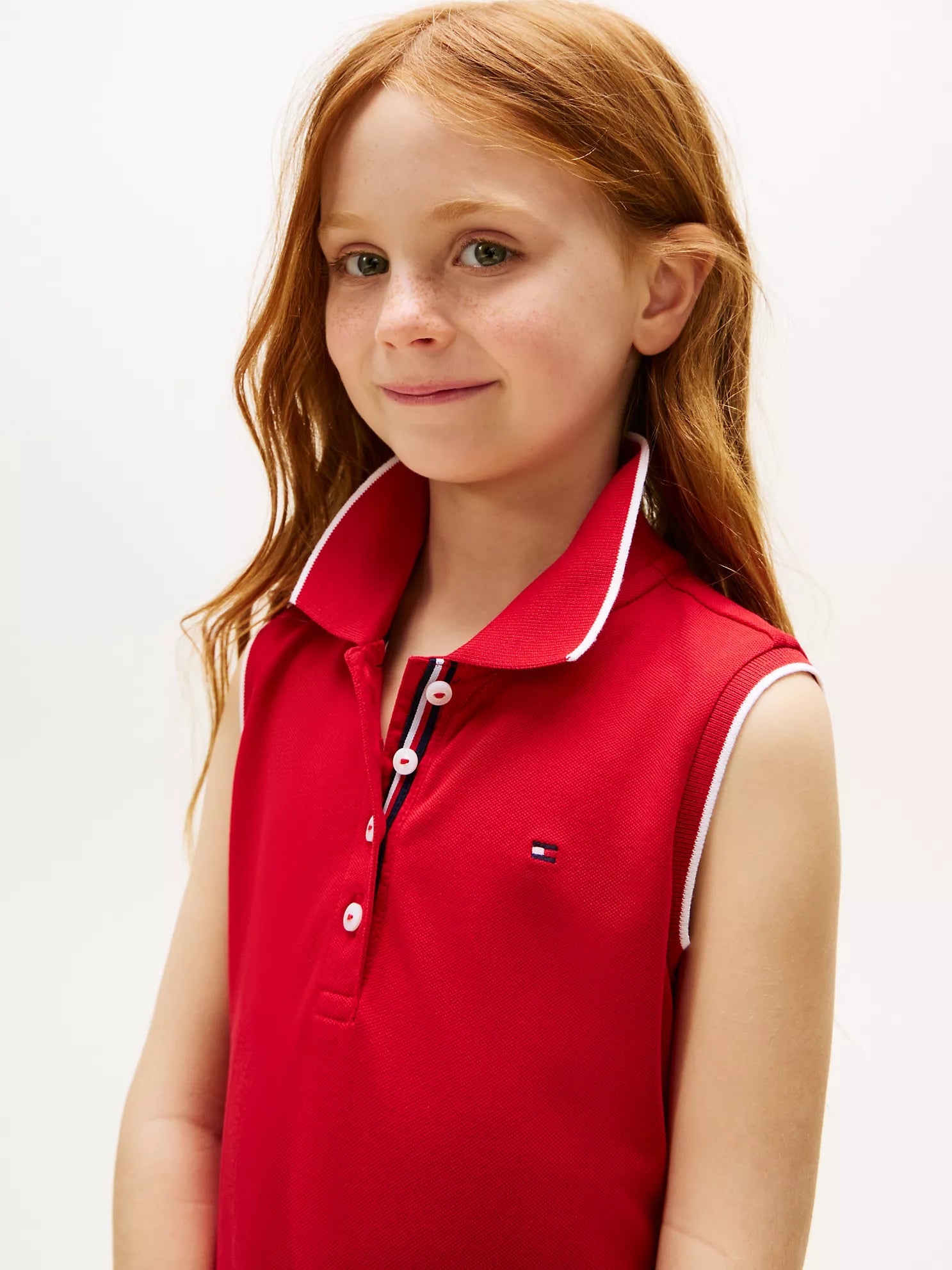 Girls  Sleeveless Pleated Polo Dress