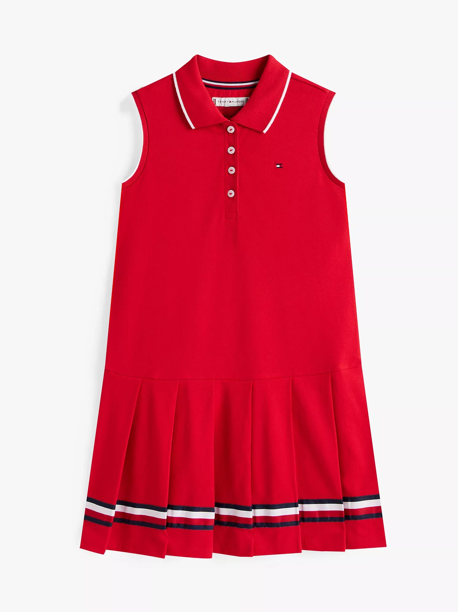 Girls  Sleeveless Pleated Polo Dress