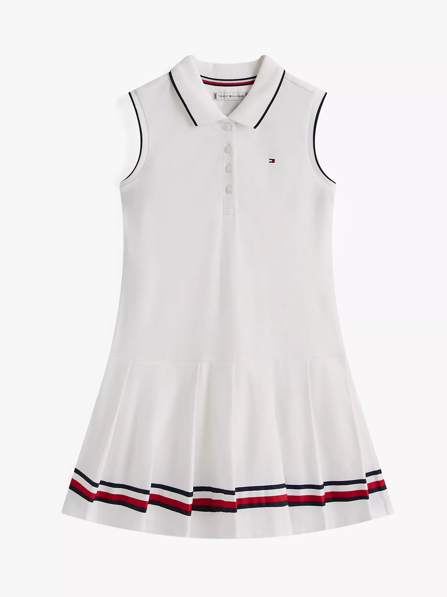 Girls Sleeveless Pleated Polo Dress