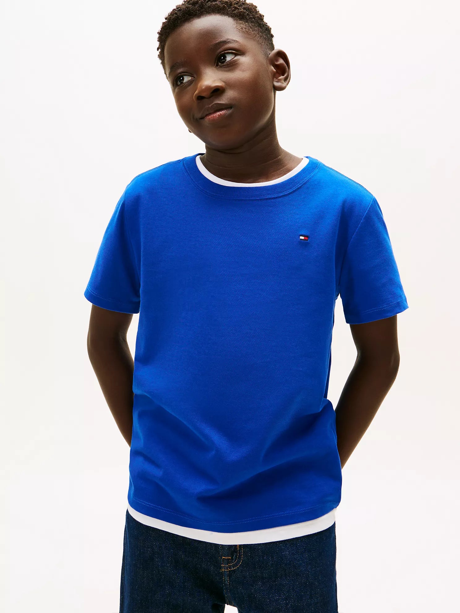 Tommy Hilfiger Boys Kids Everyday Crewneck T-Shirt in Wedge Blue