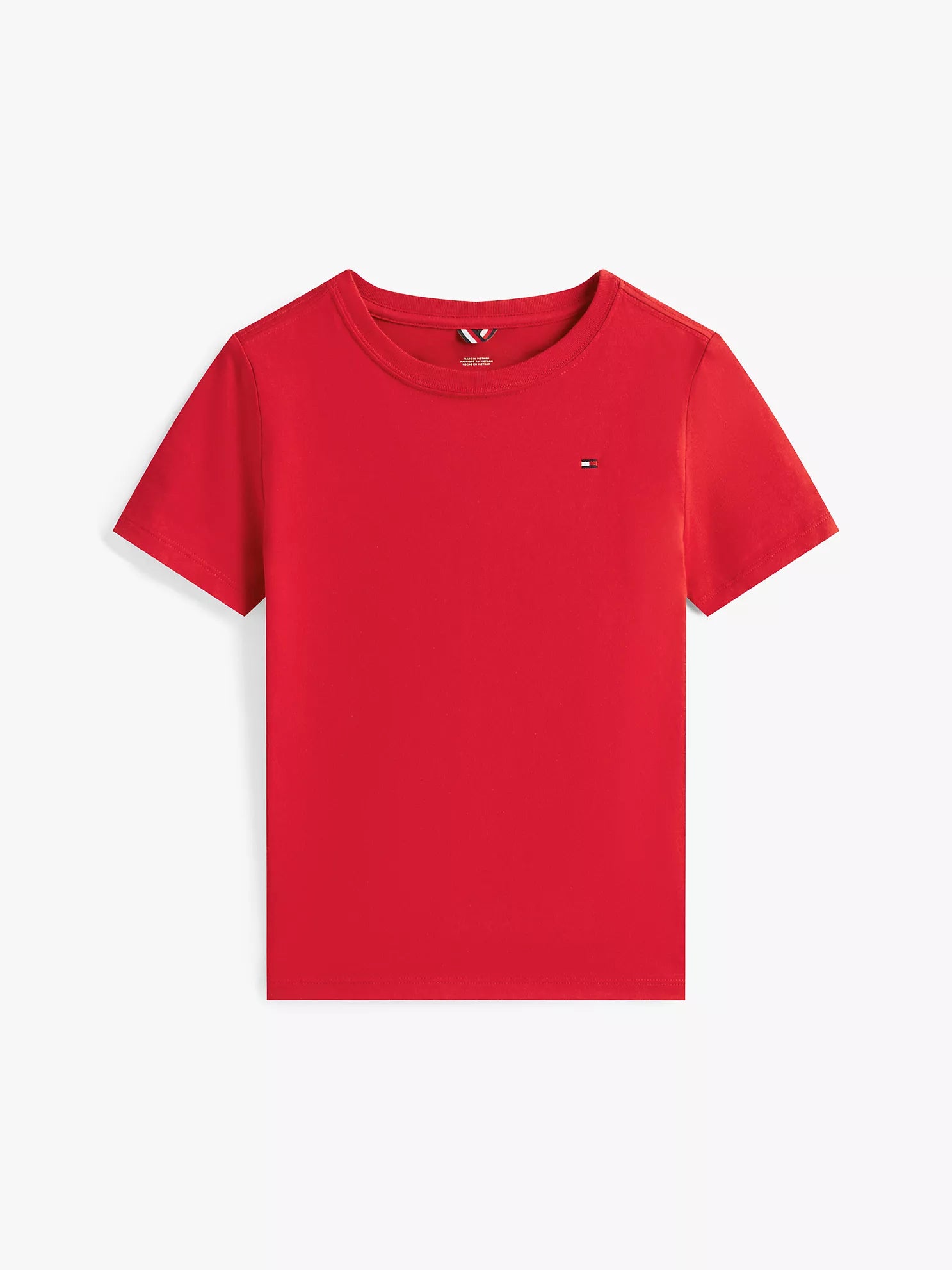 Tommy Hilfiger Kids' Soft Cotton Everyday Crewneck Flag Logo T-Shirt