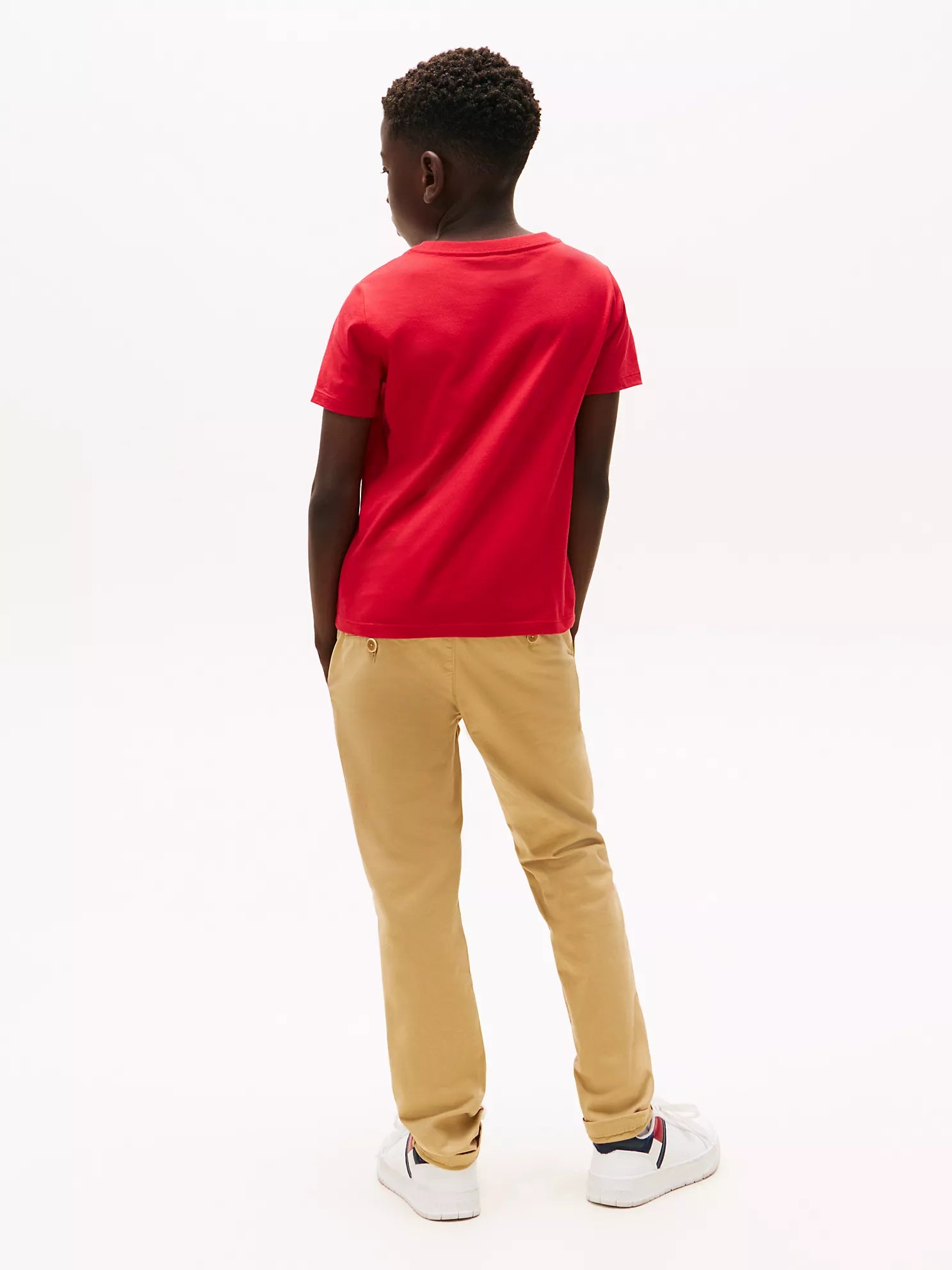 Tommy Hilfiger Kids' Soft Cotton Everyday Crewneck Flag Logo T-Shirt