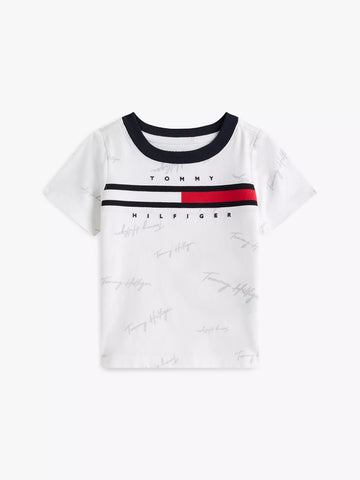 Boys Babies' Signature Flag Stripe Logo T-Shirt Tommy Hilfiger