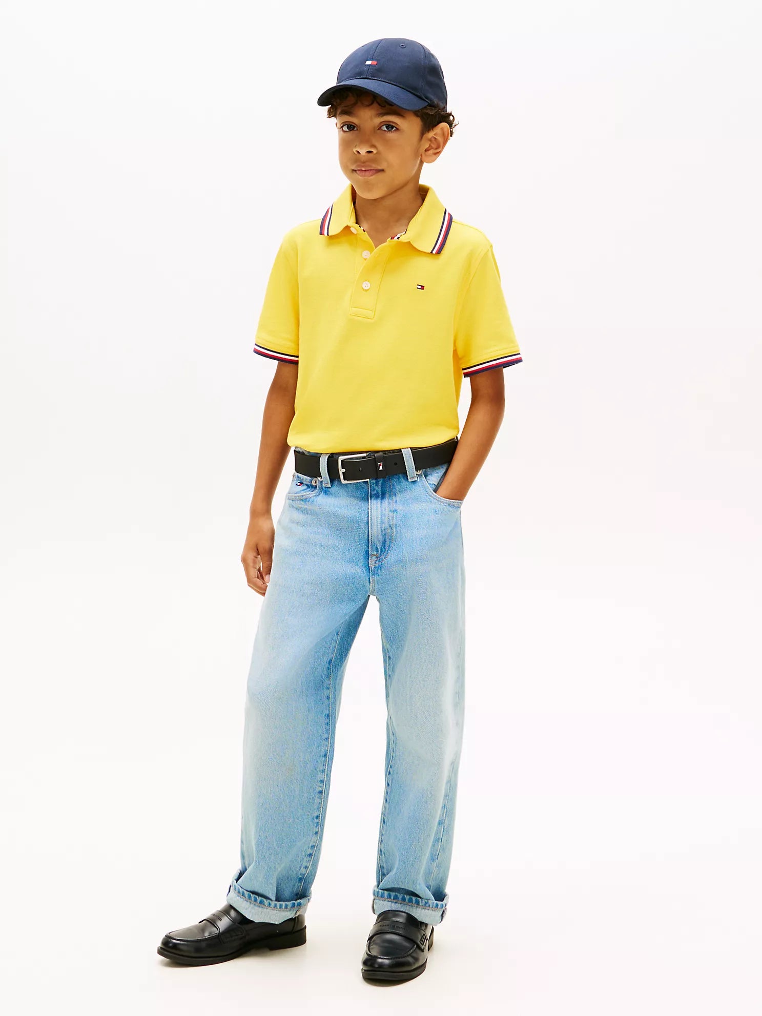 Tommy Hilfiger Boys Performance Wicking Polo Shirt in Pollen Yellow