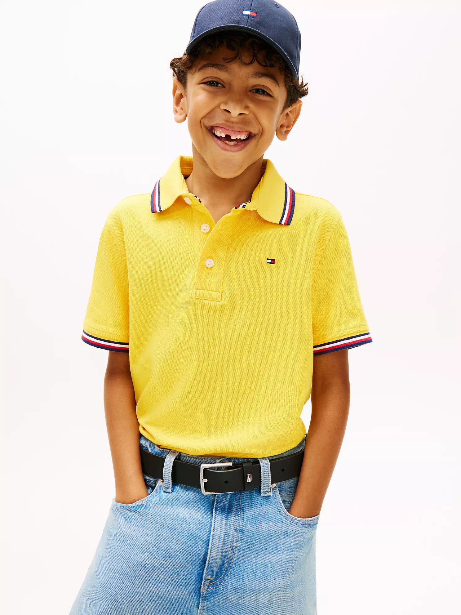 Tommy Hilfiger Boys Performance Wicking Polo Shirt in Pollen Yellow
