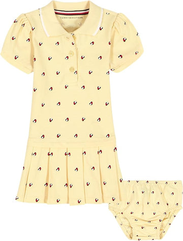 Tommy Hilfiger Adaptive Baby Girls' 2-piece Dress with Matching Bloomers