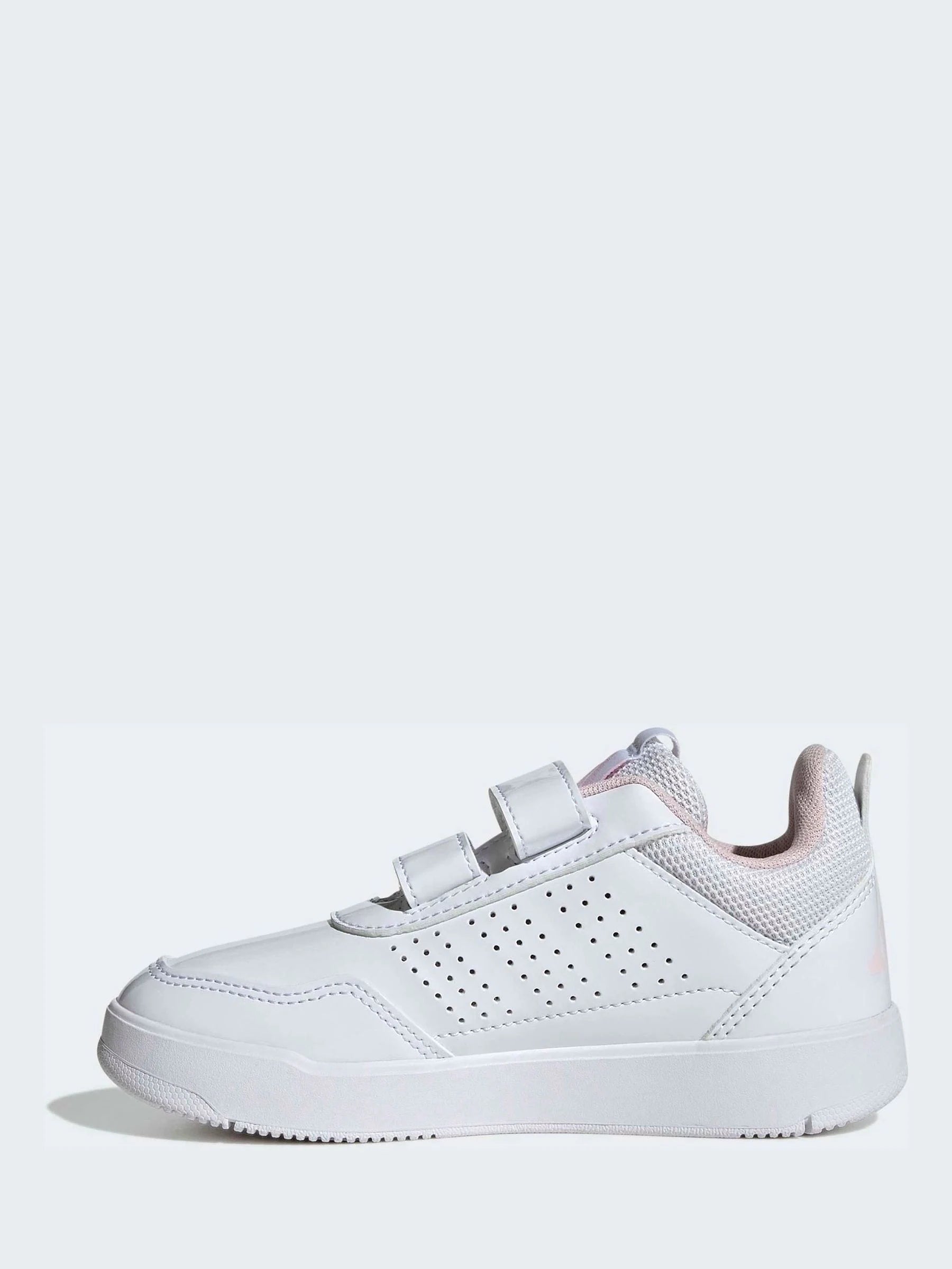 adidas White Pink Hook and Loop Tensaur Sport 3.0 Junior Trainers