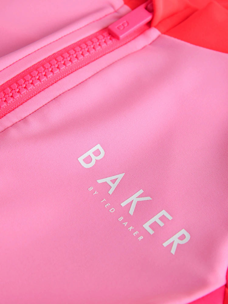 Baker by Ted Baker 3 Piece Pink Colour Block Rash Vest and Bikini Set