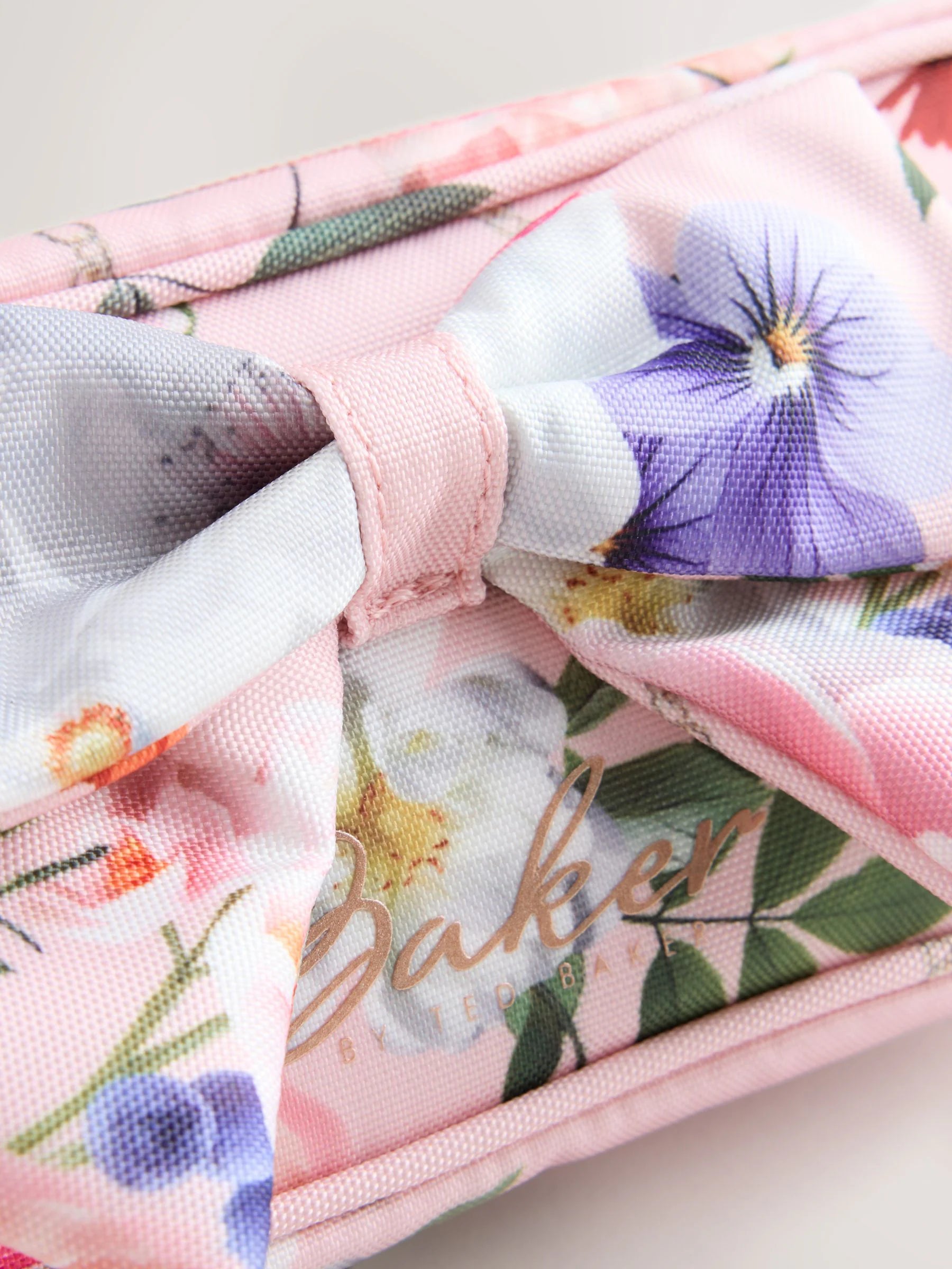 Baker by Ted Baker Back to School Pink Floral Bow Pencil Case