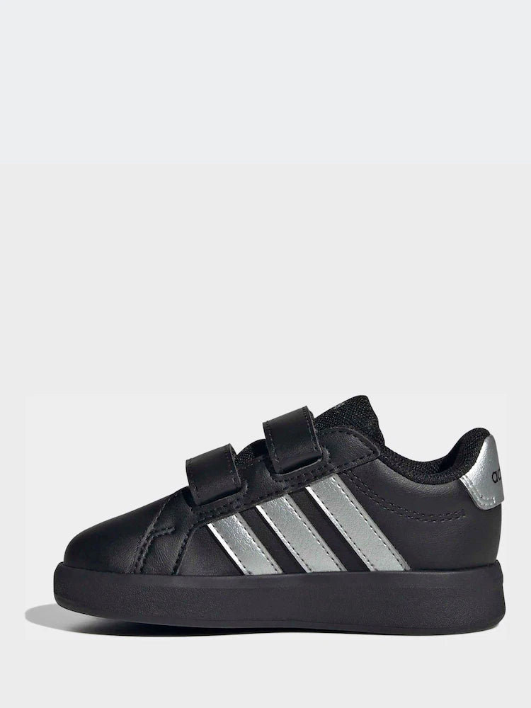 adidas Black/Silver Grand Court 3.0 Infant Trainers
