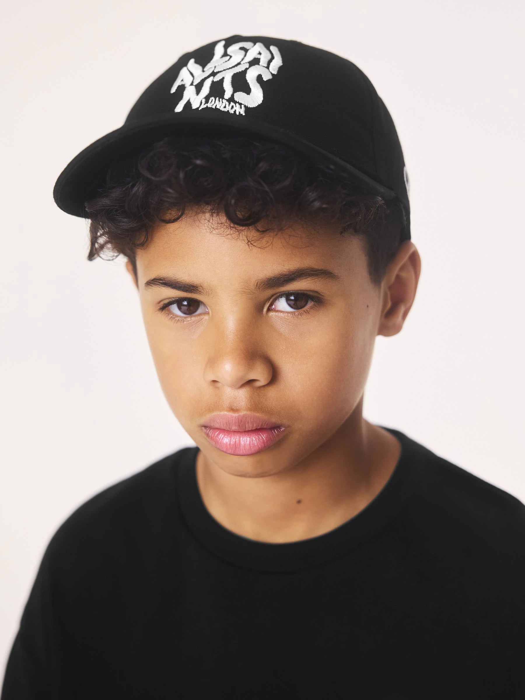 smALLSAINTS Black Logo Baseball Cap