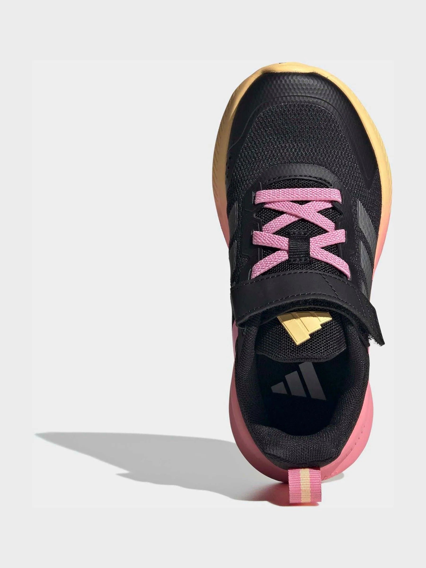 adidas Black/Pink Fortarun 4.0 Hook and Loop Kids Trainers