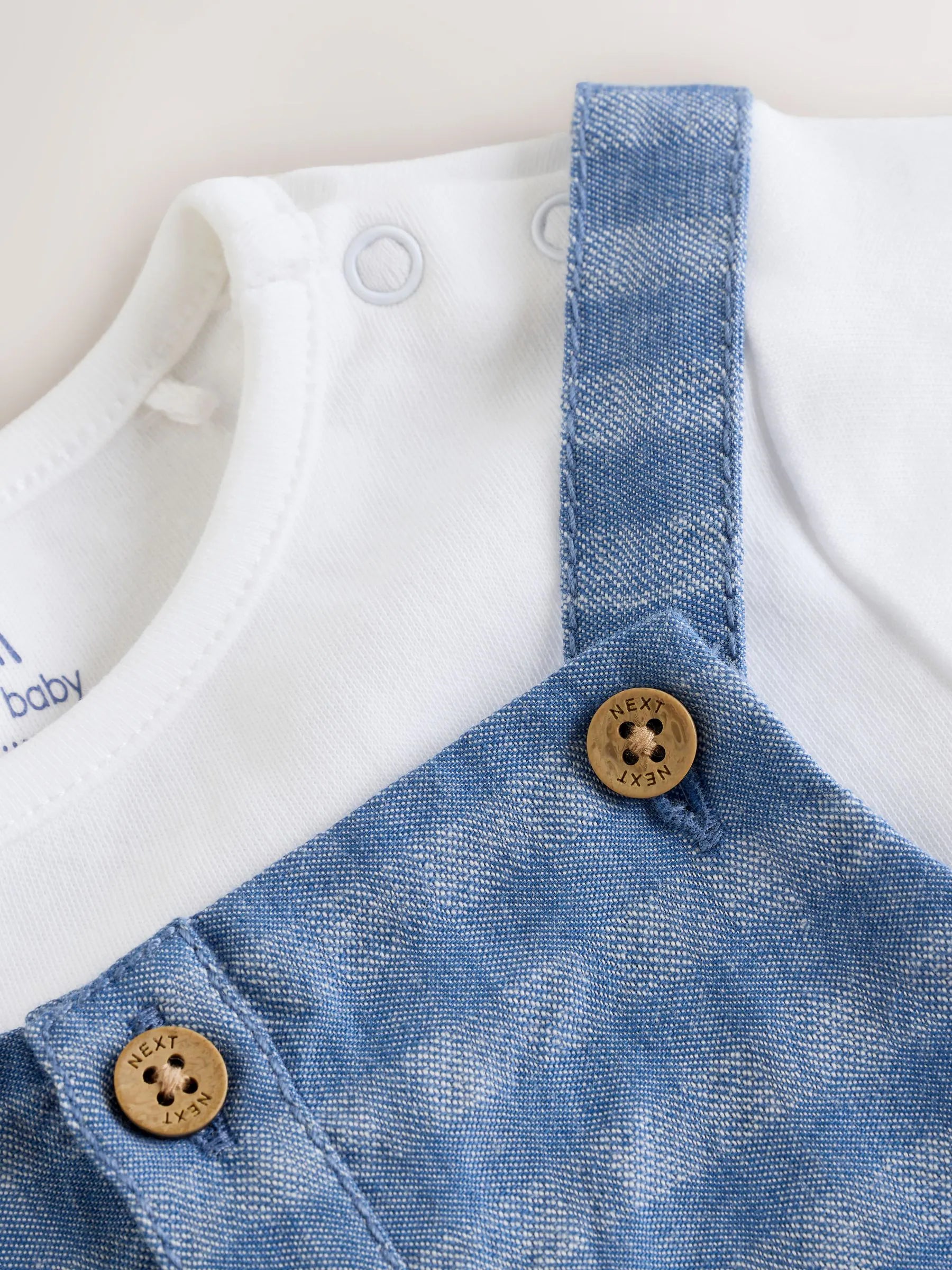 Blue Check Woven Dungaree and Bodysuit Set (0mths-2yrs)