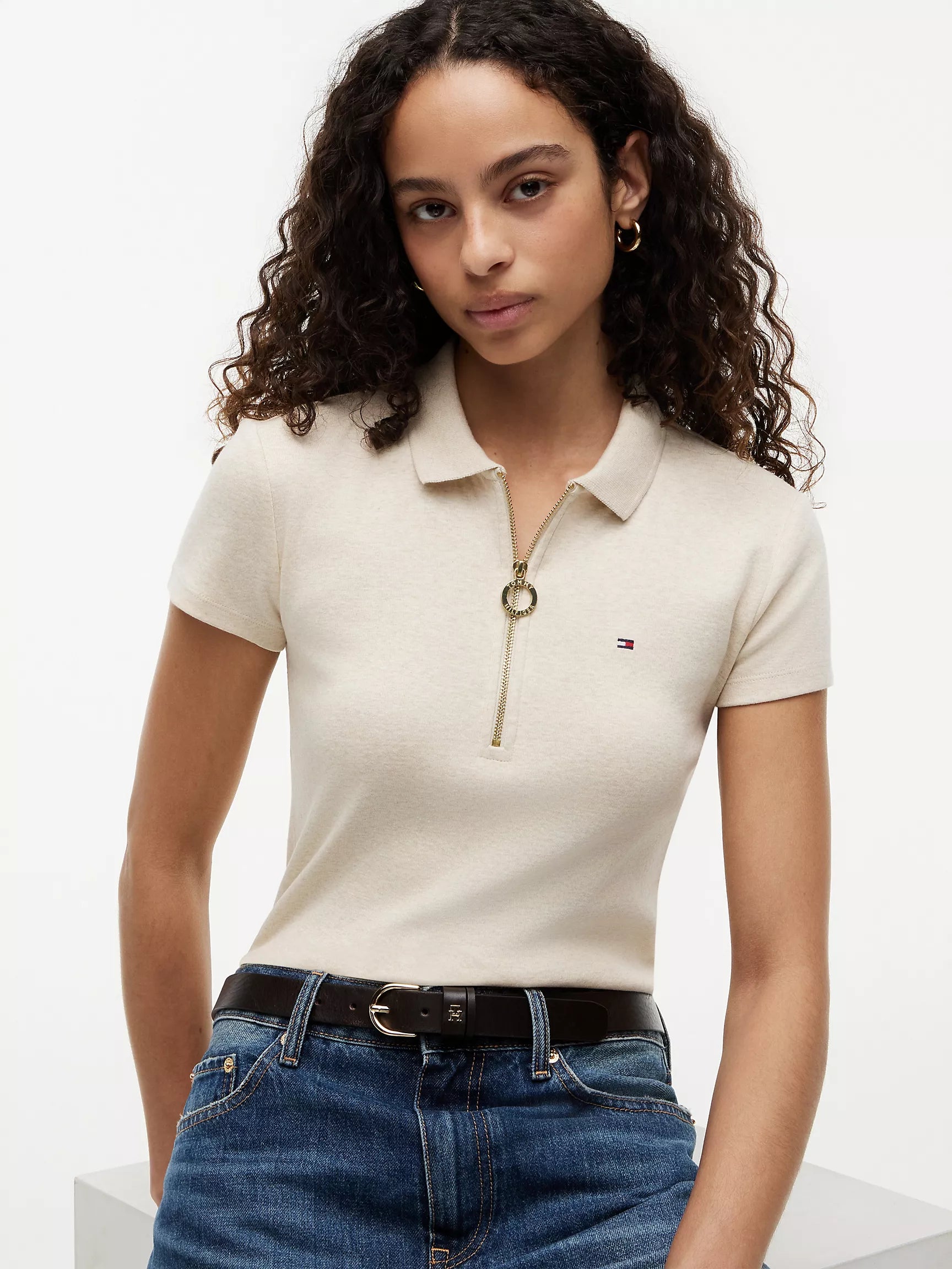 Slim Fit Zip Polo