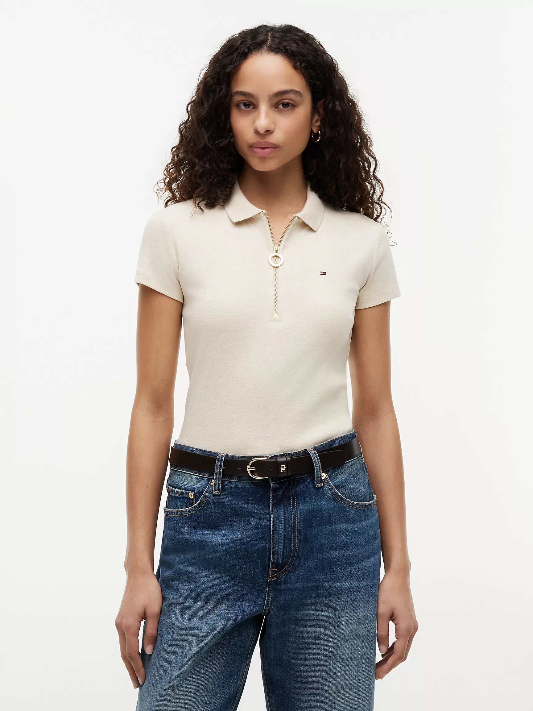 Slim Fit Zip Polo