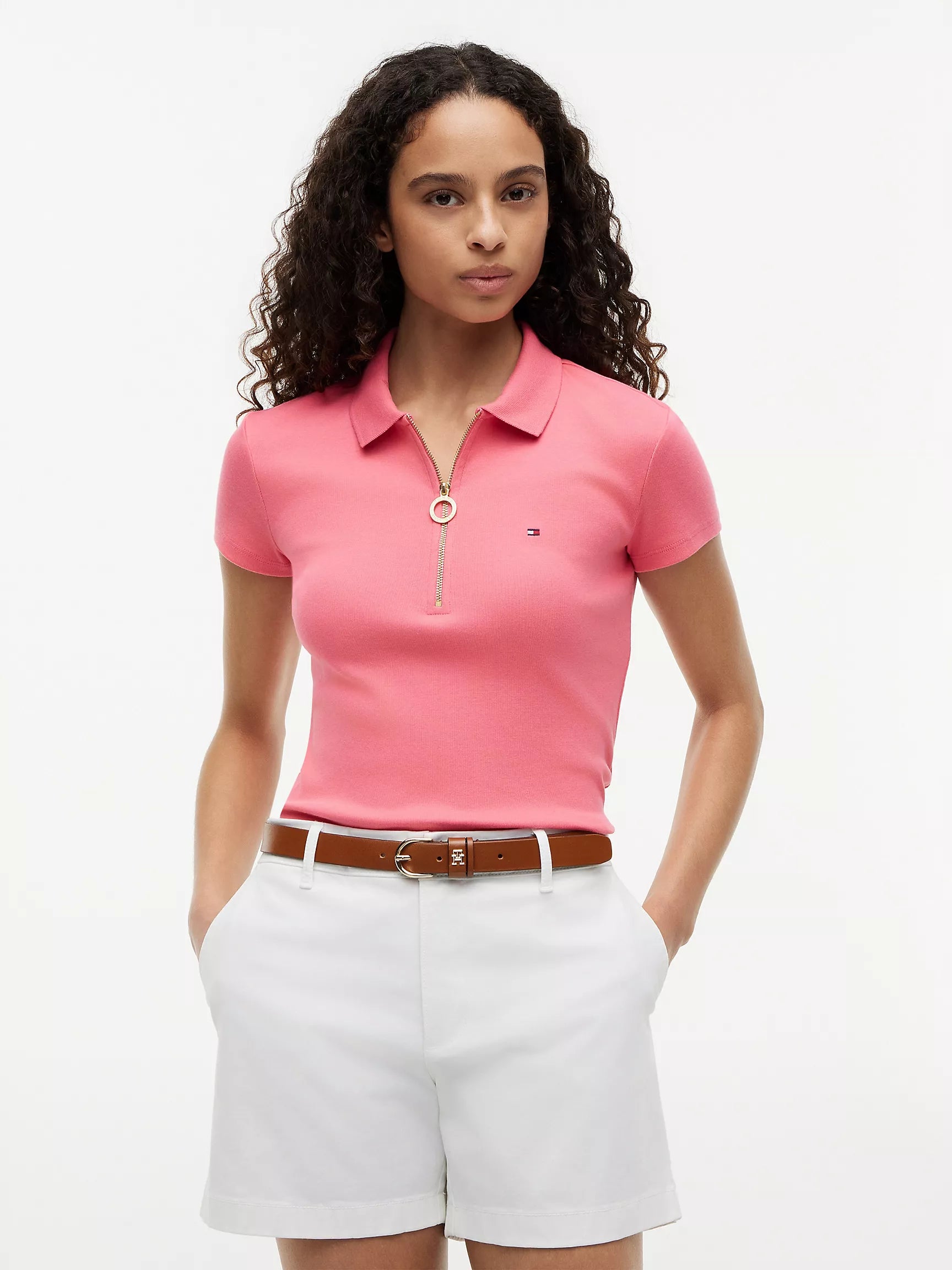 Slim Fit Zip Polo