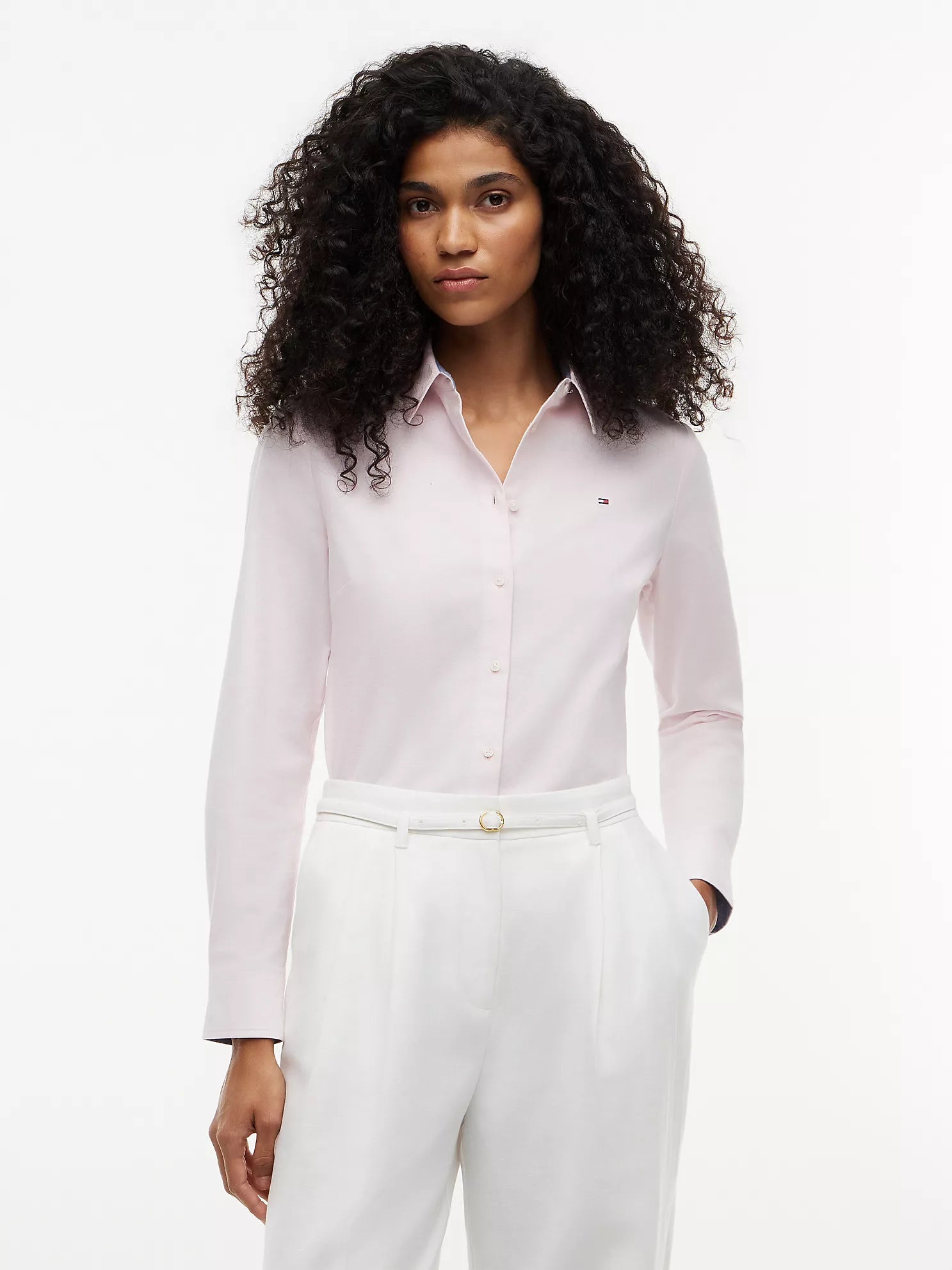 woman Regular Fit Stretch Oxford Shirt  Tommy Hilfiger