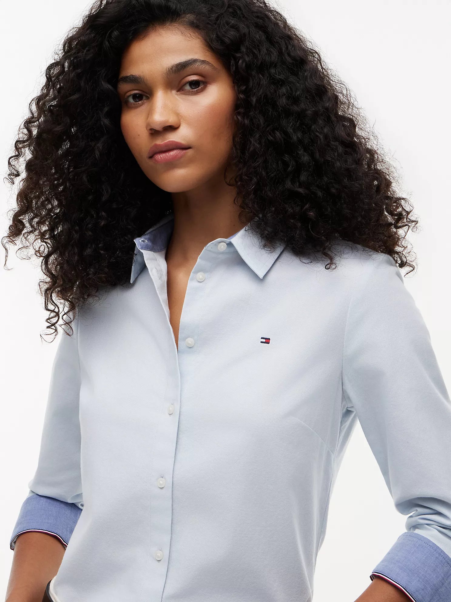 woman Regular Fit Stretch Oxford Shirt Tommy Hilfiger