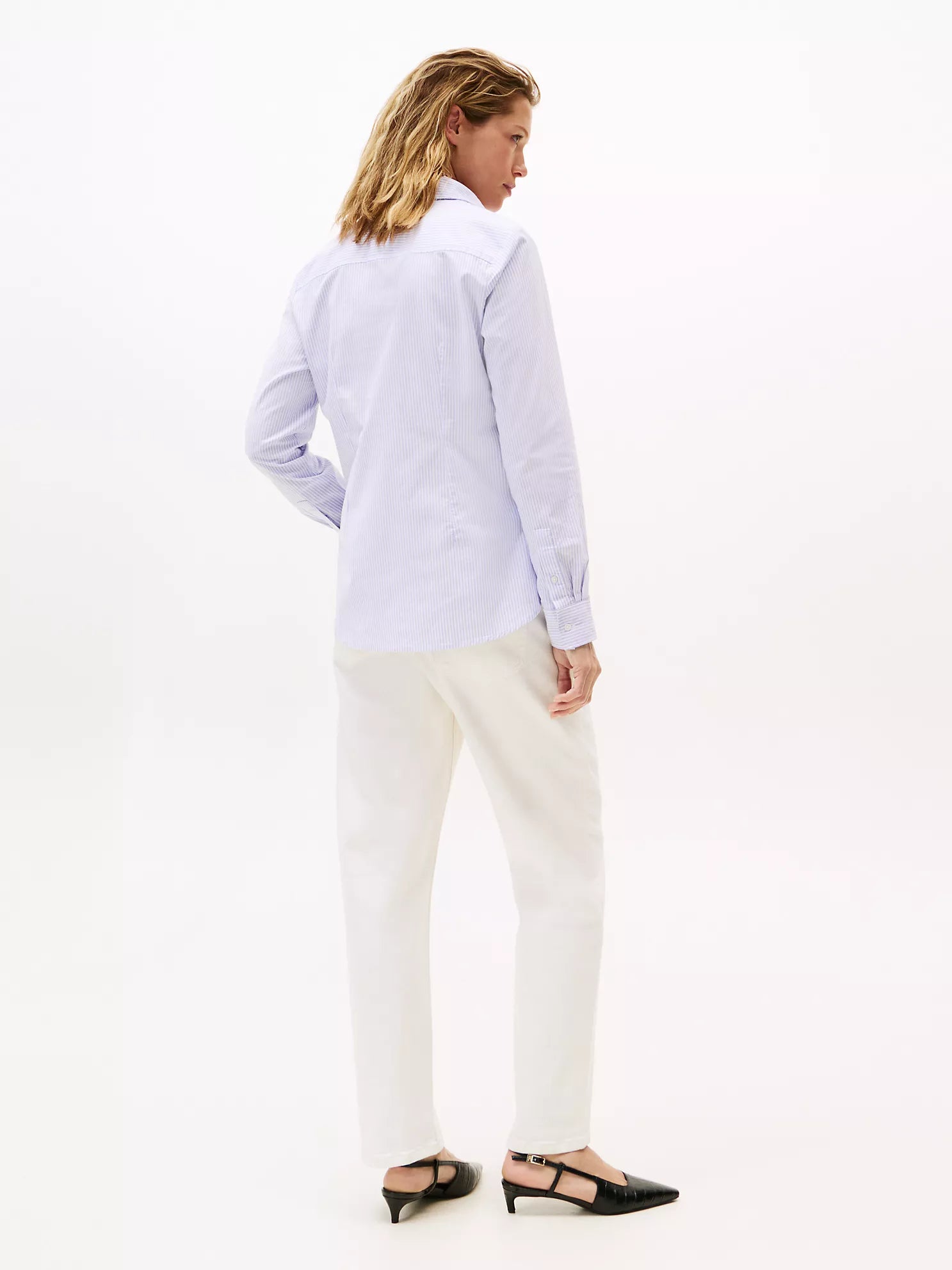 woman Regular Fit Stripe Stretch Oxford Shirt Tommy Hilfiger