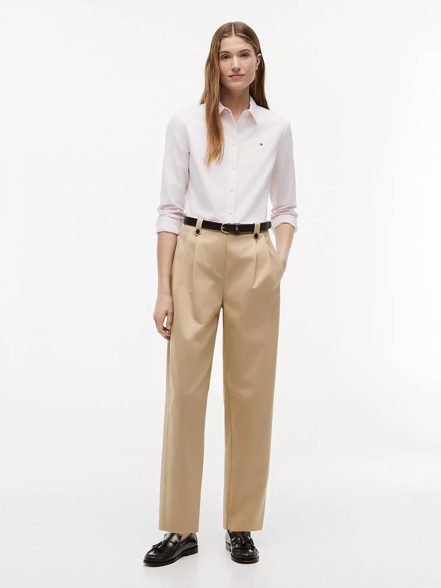 Regular Fit Striped Stretch Oxford Shirt