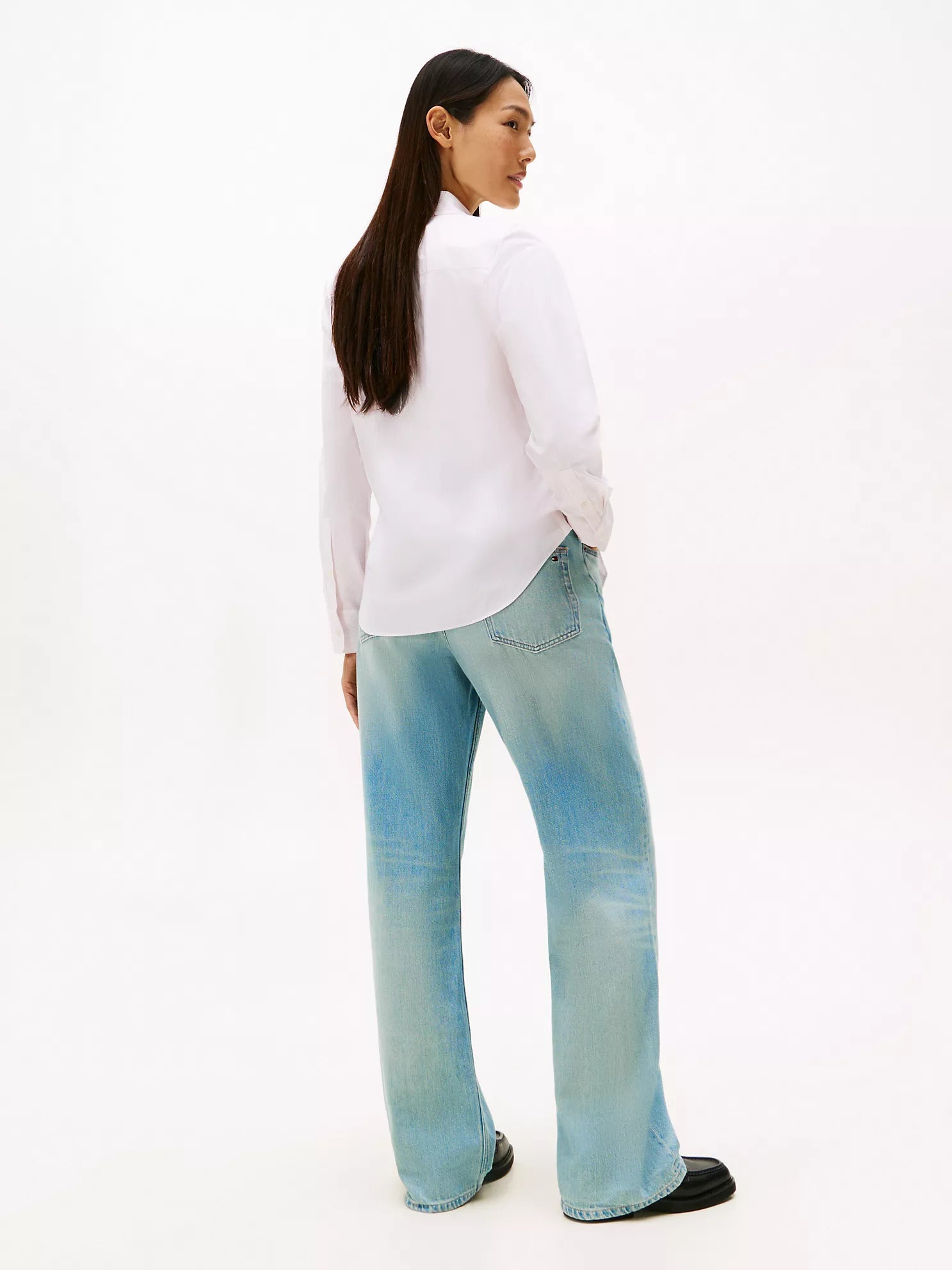 woman Regular Fit Stripe Stretch Oxford Shirt Tommy Hilfiger