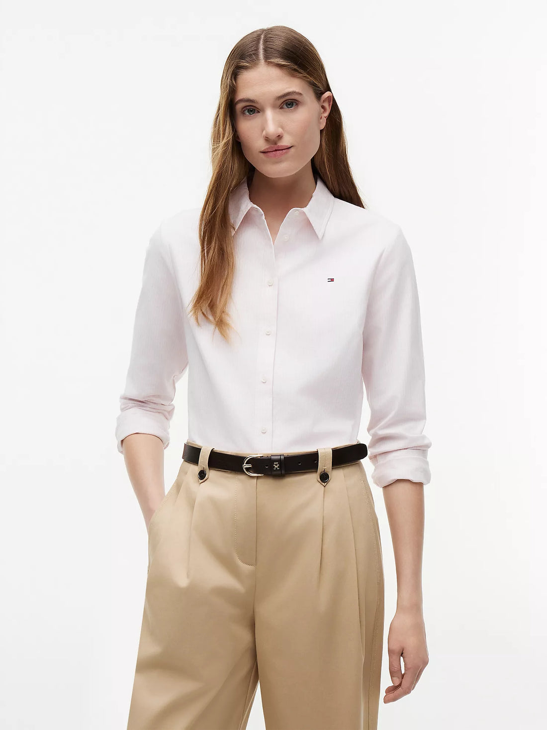Regular Fit Striped Stretch Oxford Shirt