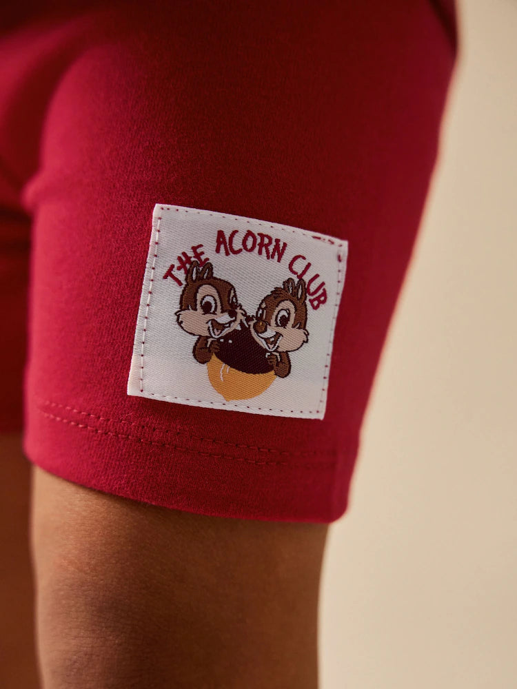Red Pink Stripe Disney Chip and Dale Shorts Set (3mths-7yrs)