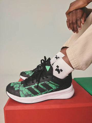 adidas Black Minecraft Fortarun 4.0 Junior Trainers