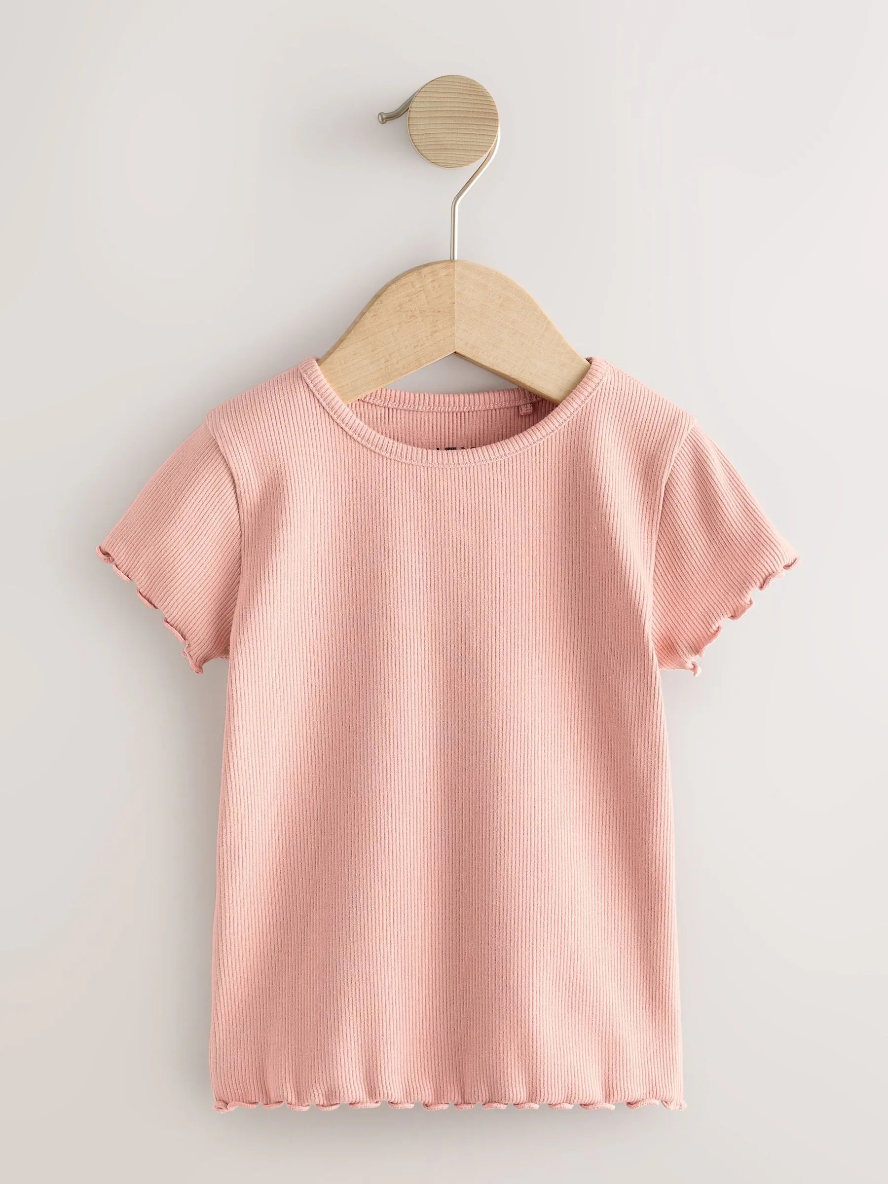 Neutral Ribbed Short Sleeve Tops 5 Pack (3mths-7yrs)