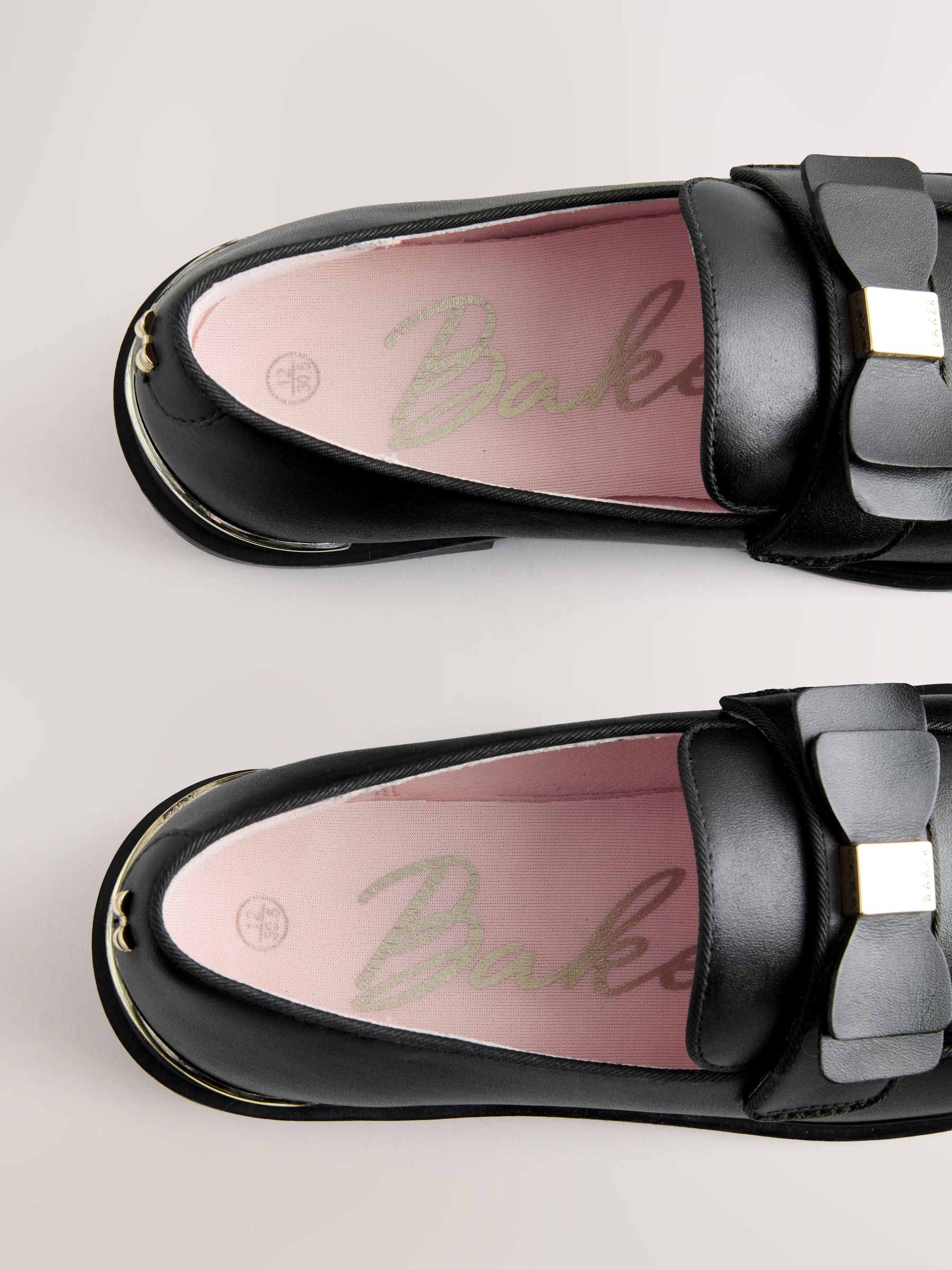 Baker by Ted Baker Back to School Slim Bow Black Loafers
