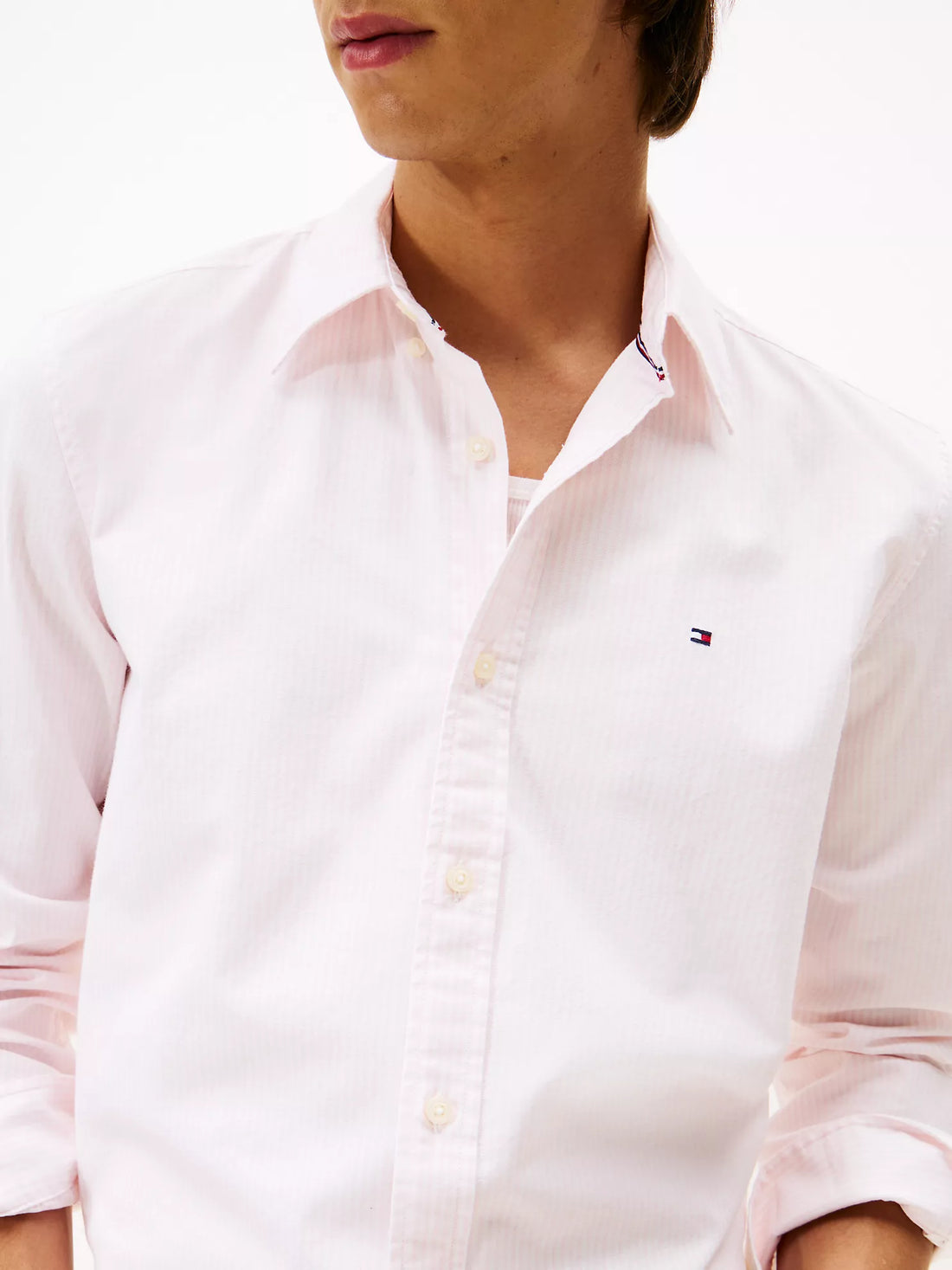 Men Regular Fit Stripe Stretch Oxford Shirt Tommy Hilfiger