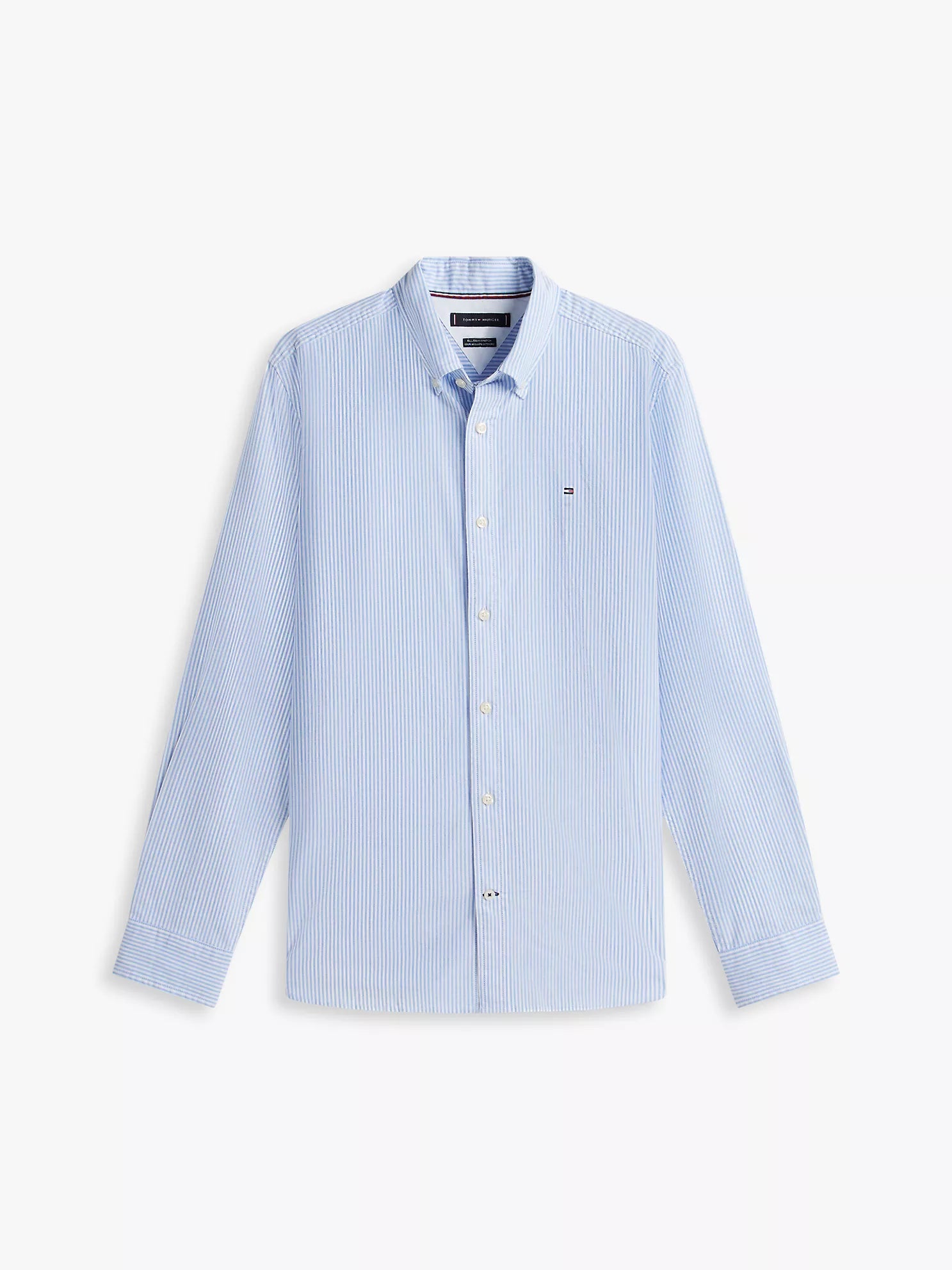 Men Regular Fit Stripe Stretch Oxford Shirt Tommy Hilfiger