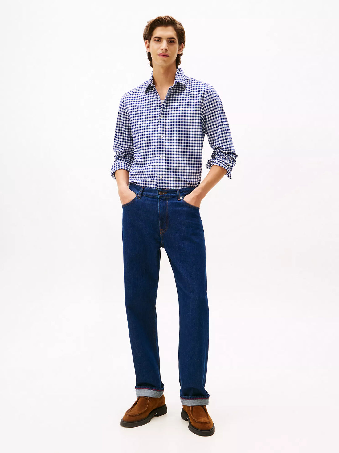 Men Regular Fit Gingham Oxford Shirt Tommy Hilfiger
