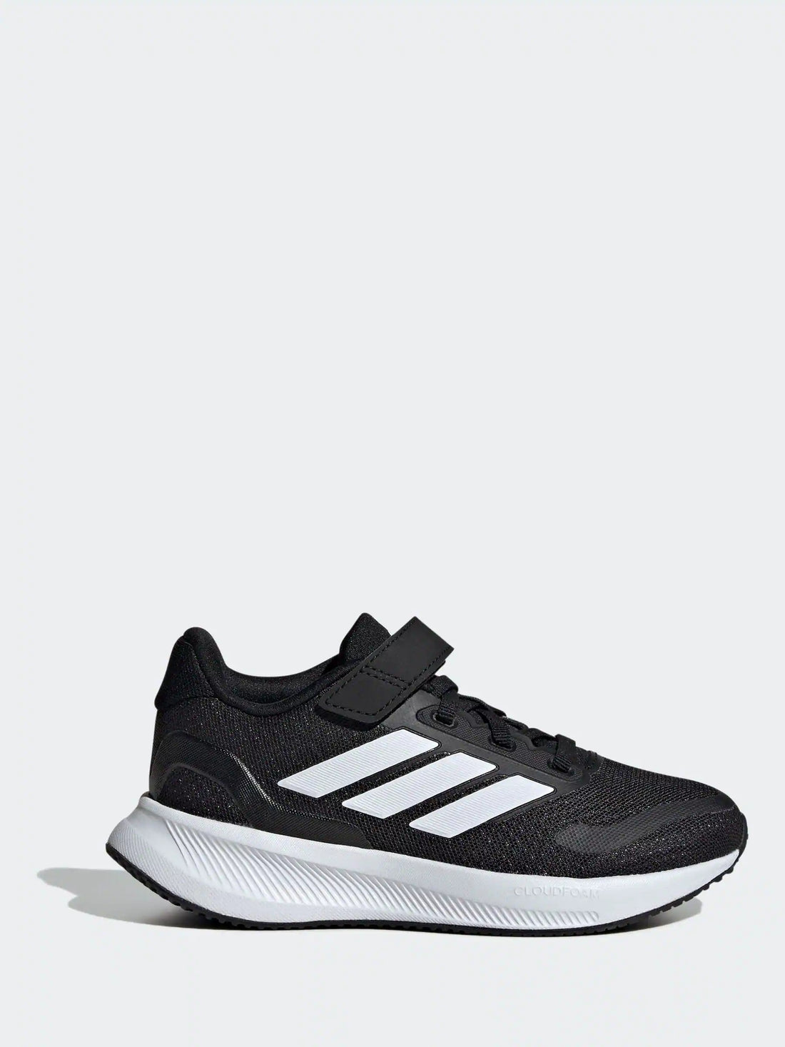 adidas Black/White Runfalcon 5 Elastic Lace Running Kids Trainers