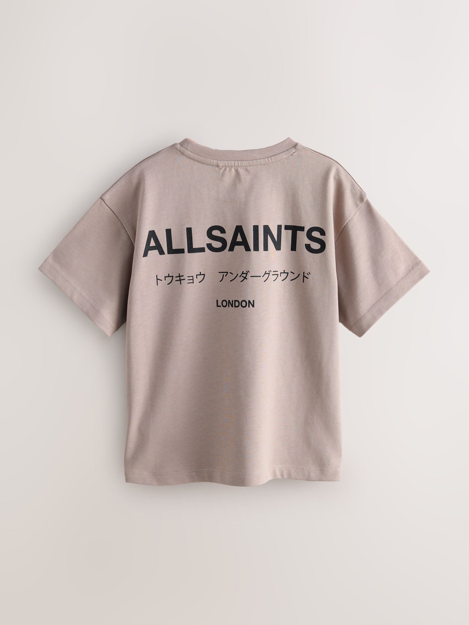 smALLSAINTS Light Brown Oversized Underground Crew Neck Cotton T-Shirt