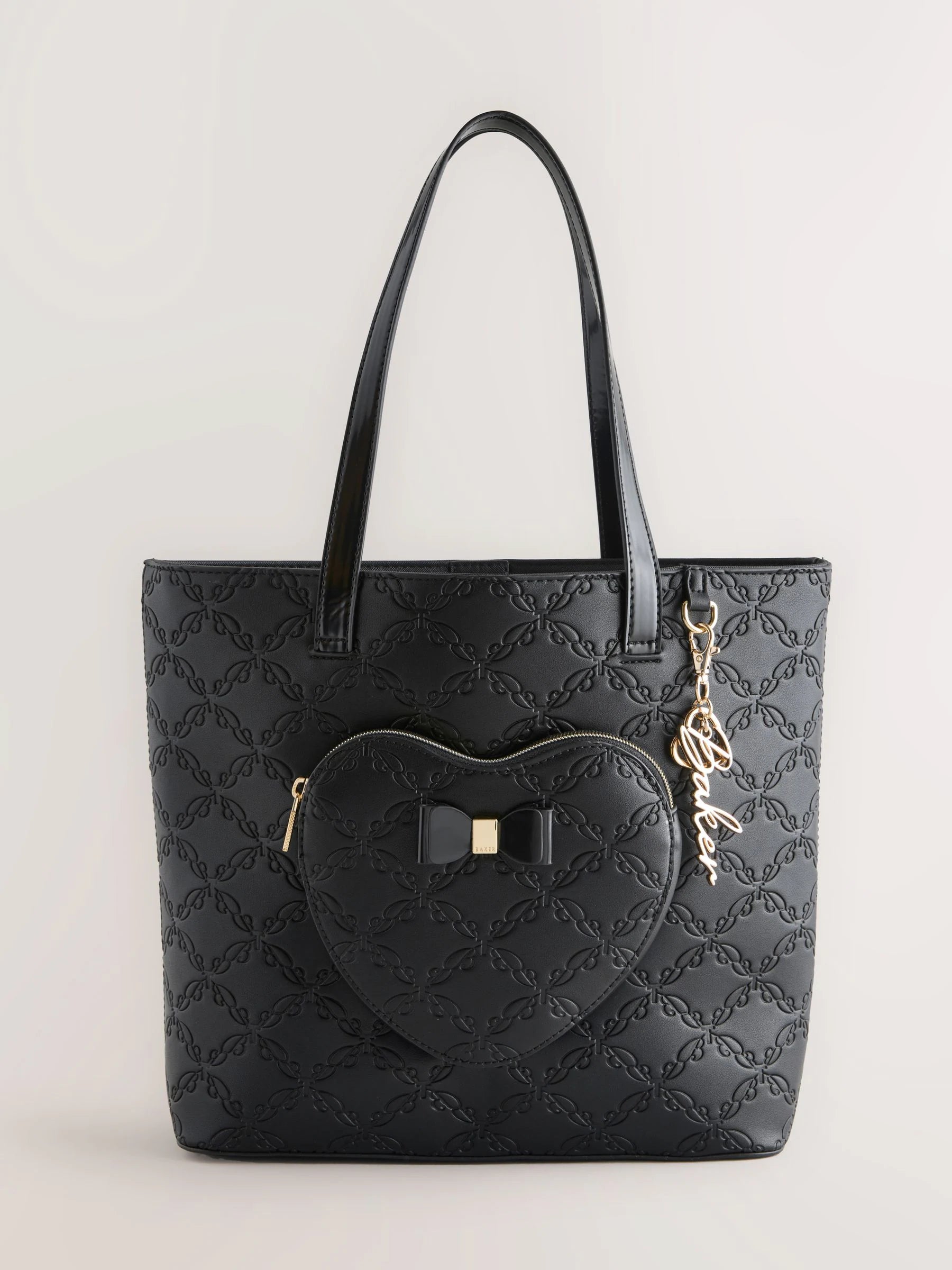Baker by Ted Baker Back to School Black Embossed Heart Tote Bag