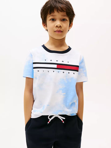 Kids Tie-Dye Flag Logo T-Shirt Sz 8-10
