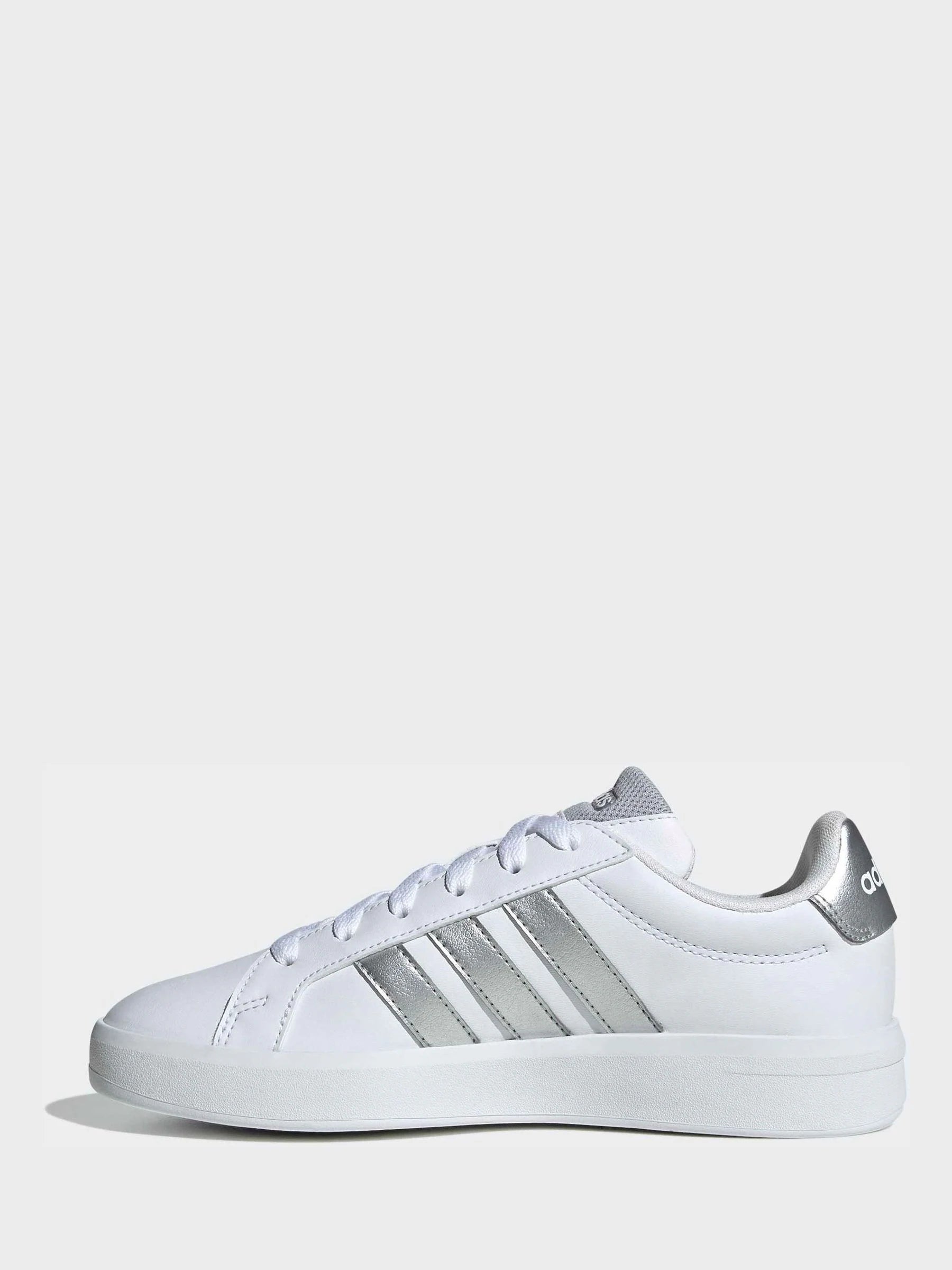 adidas White/Silver Grand Court 3.0 Junior Trainers