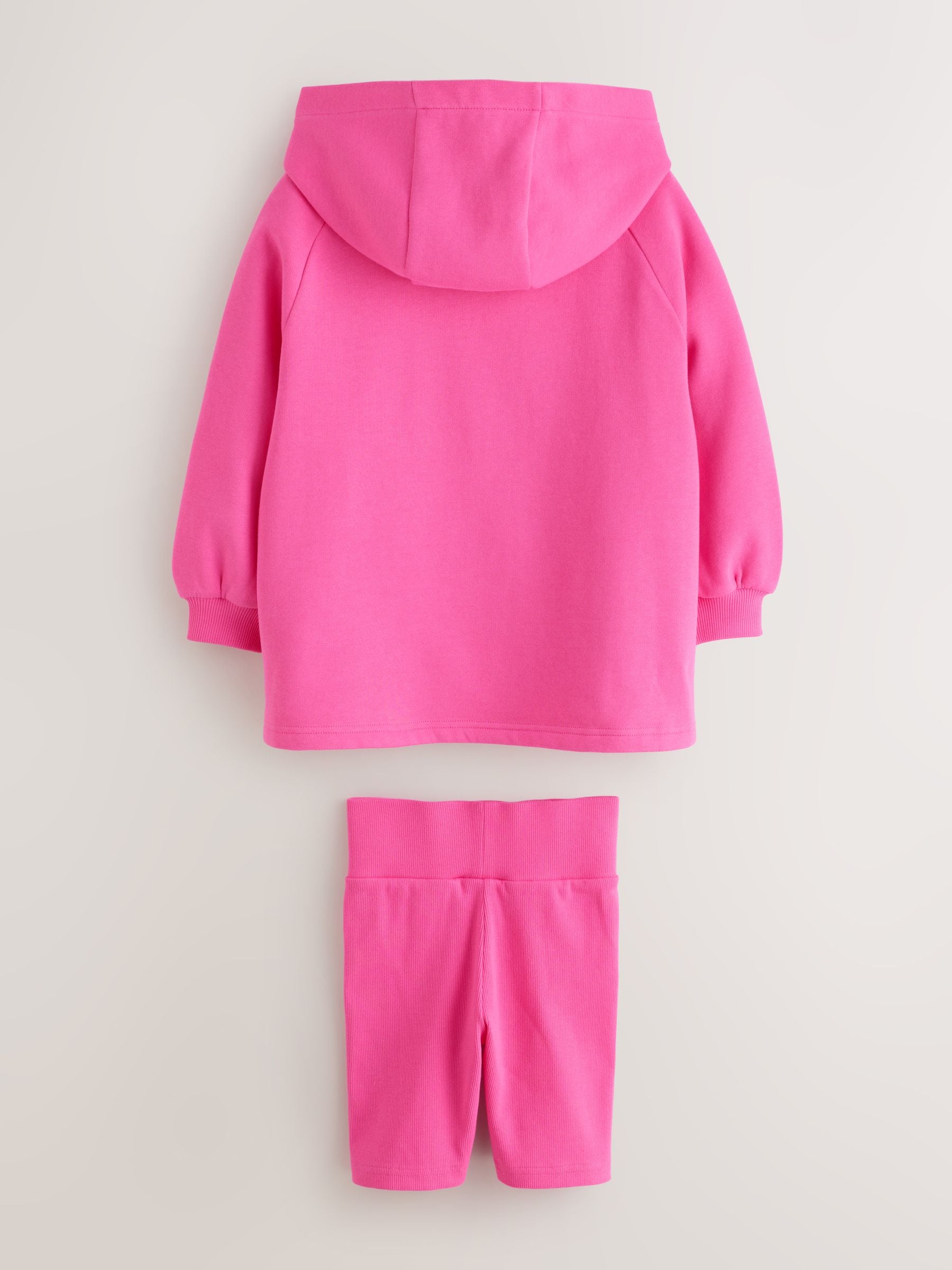 Baker by Ted Baker 2 Piece Oversized Script Pink Hoodie & Cycle Shorts Set