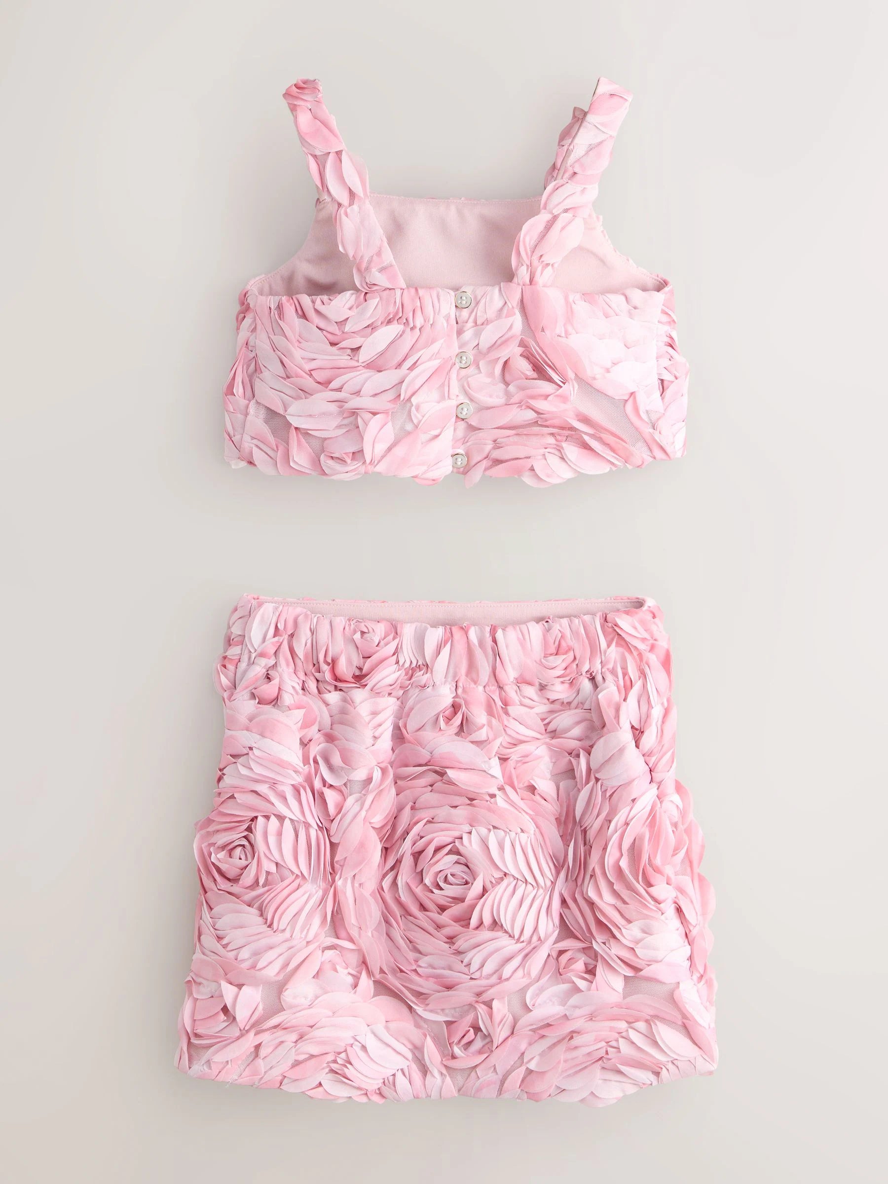 Baker by Ted Baker 3D Textured Floral Top & Skirt 2 Piece Set
