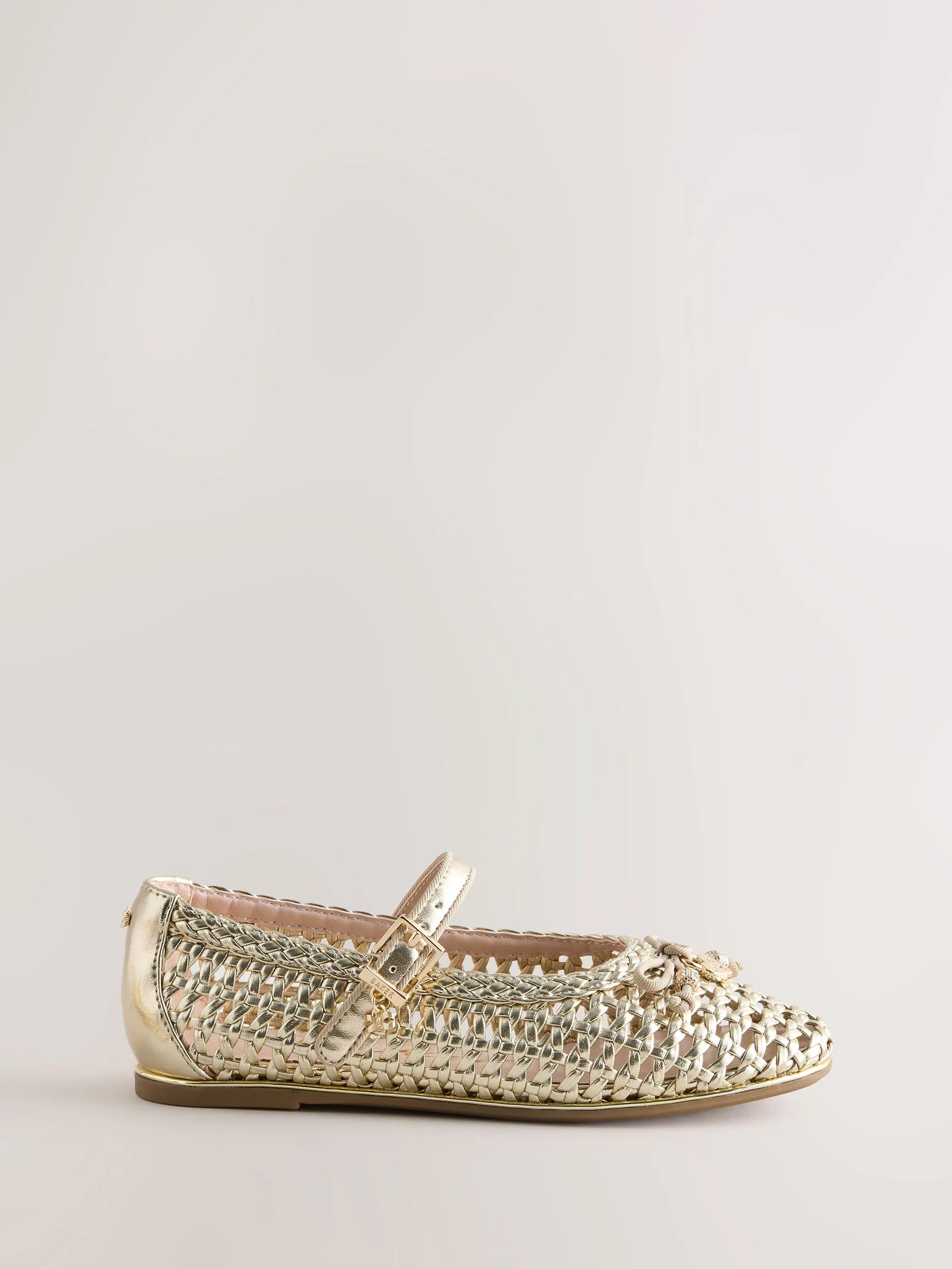 Baker by Ted Baker Woven Gold Mary Jane Shoes